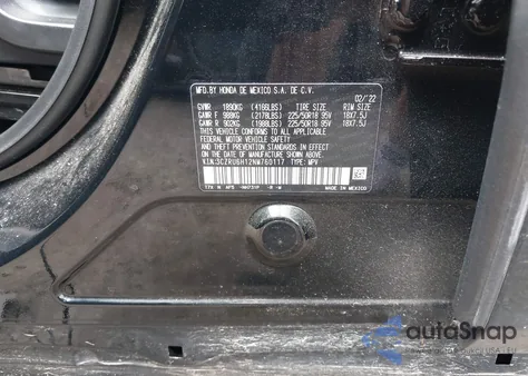 2022 Honda Hr-V Awd Sport из США, поврежденный, VIN 3CZRU6H12NM760117